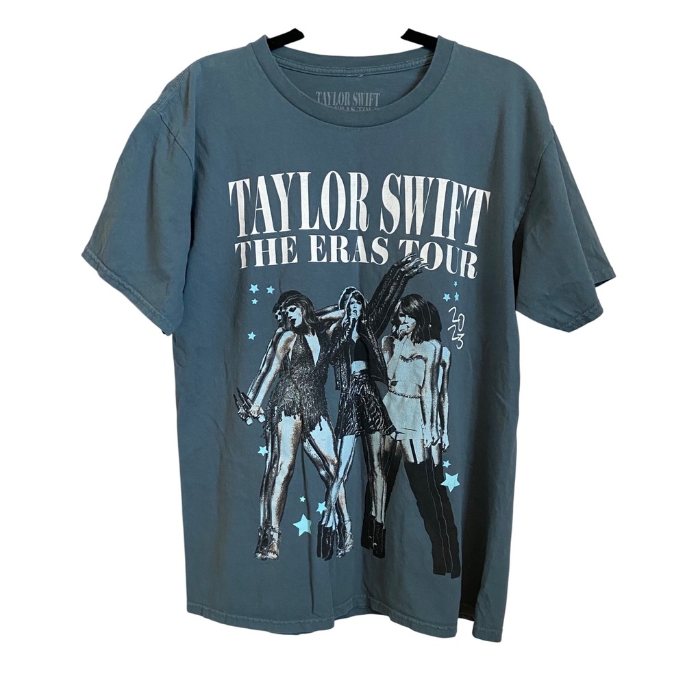 Taylor Swift The Eras‎ Tour T Shirt Blue Large Graphic Print 2023 Size Large